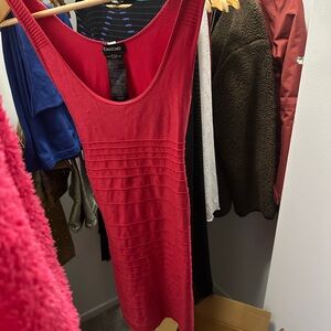 bebe Red Backless Bodycon Dress